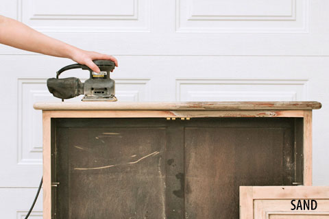 Sand furniture before painting.