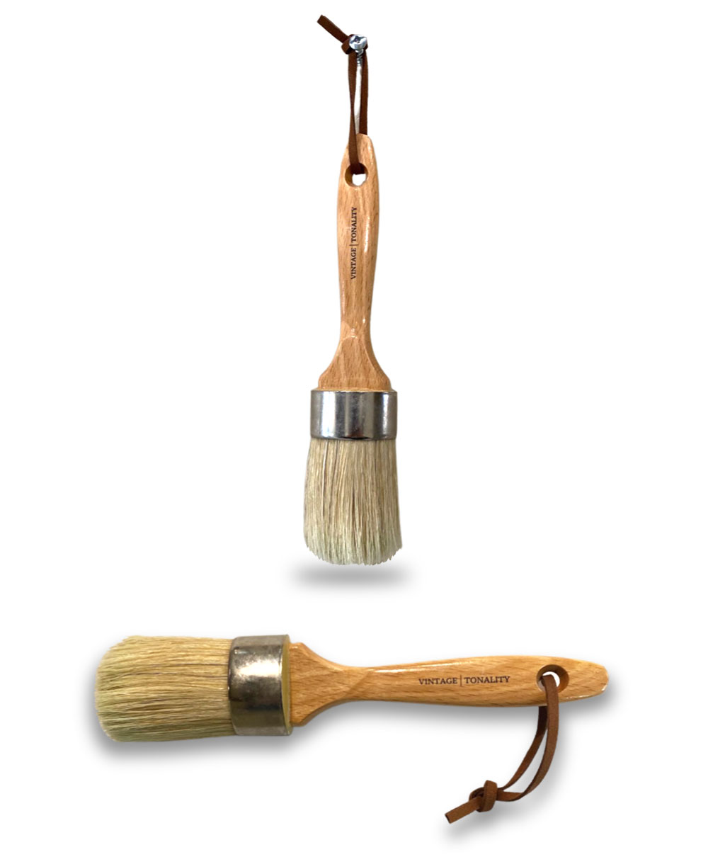 Hang chalk paint brush with bristles facing down