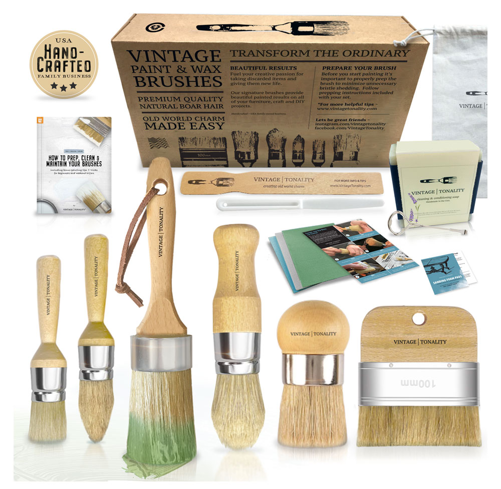 Featherline Series Pro Advanced Chalked Paint & Waxing 5 Brush Set Top Results for Wax and Painting Projects
