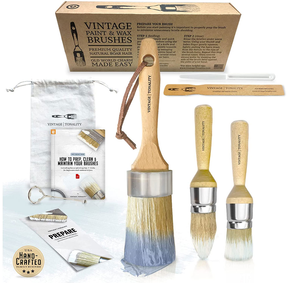 Starter Chalk Paint Brush Set by Vintage Tonality