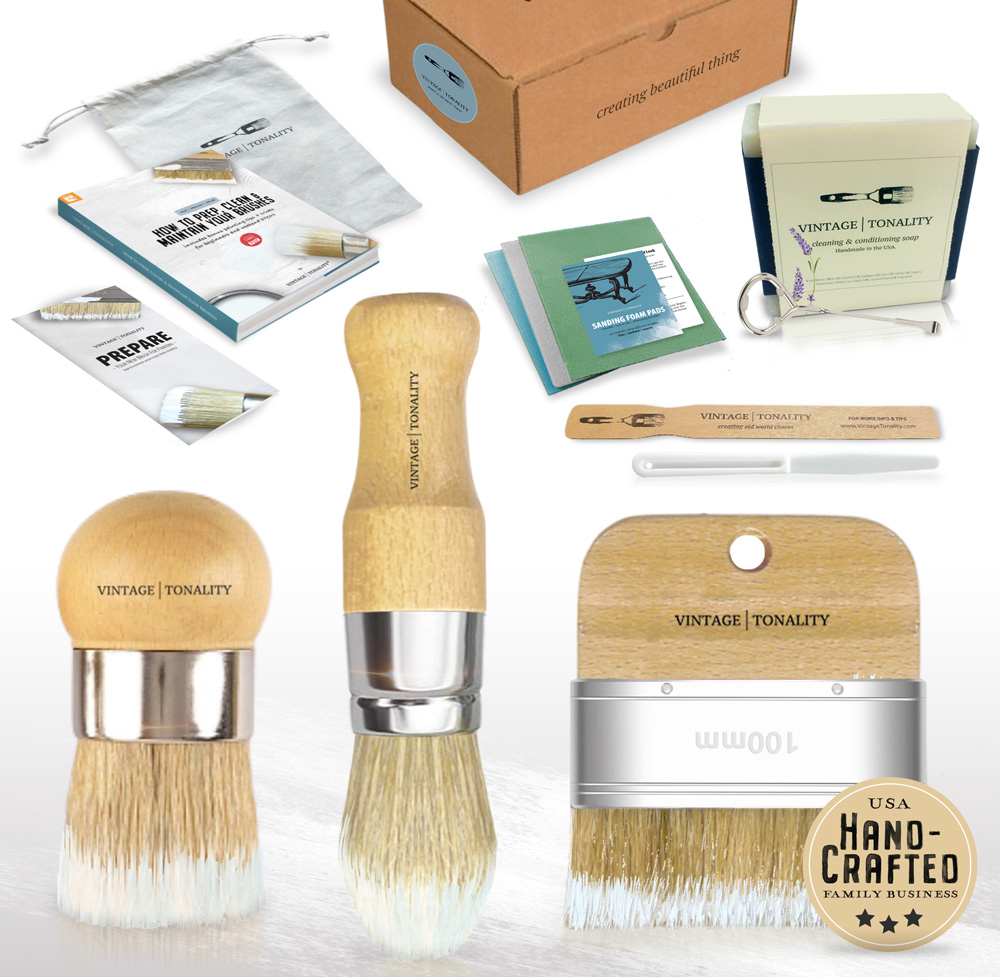 5 Pack - Brush Cleaner Kit. Chalk Furniture Paint Boar Hair